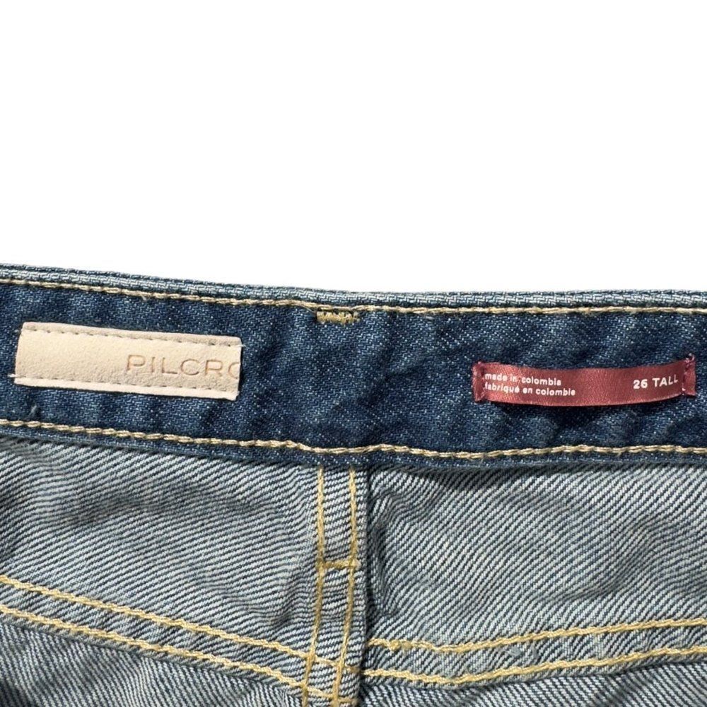 Anthropologie Pilcro Joey High Rise Straight Leg Distressed‎ Jeans Women's 26T - Picture 3 of 7